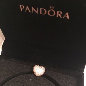 Pandora pave open my heart clip rose gold